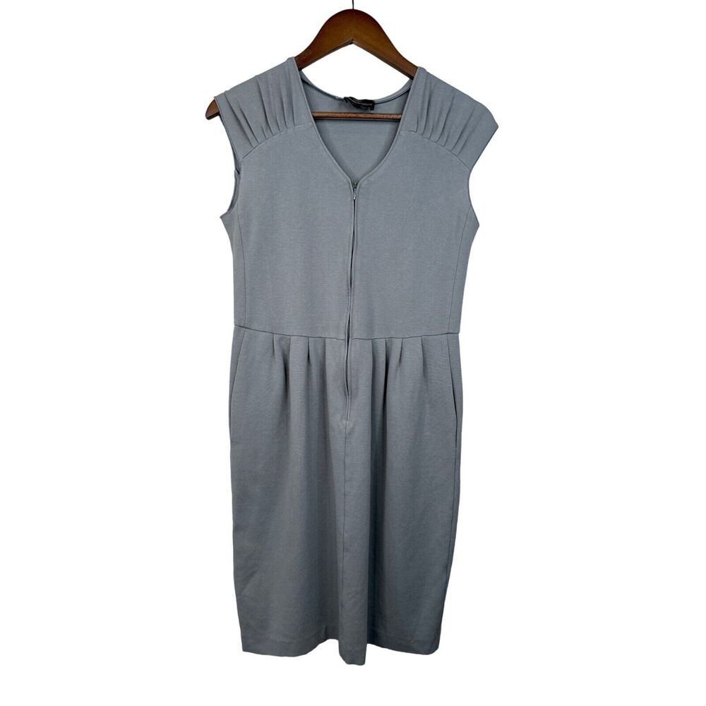 Emporio Armani Women Grey Sleeveless V-Neck Dress VTG‎ Y2K 44 Italy
